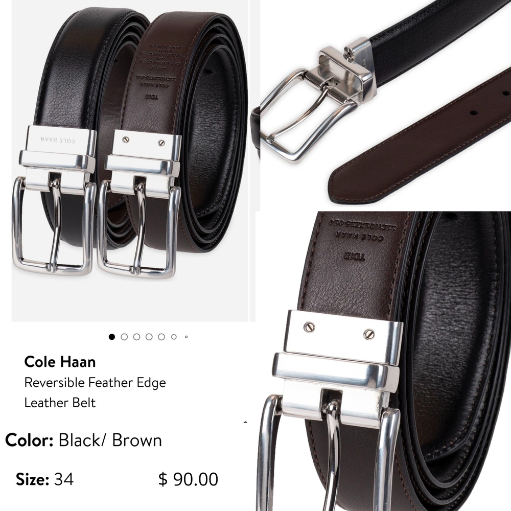 Cole Haan Black and Brown Reversible Leather Belt. without box. # 240